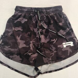 Iron Rebel Men's Camouflage Mesh Athletic Shorts Drawstring Pockets Size Small